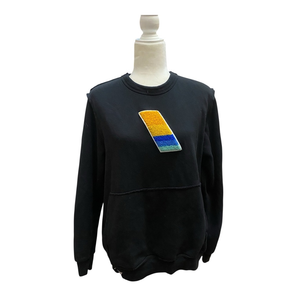 Varley Womens Exposed Seem Black Logo Sweatshirt USA Made Black
